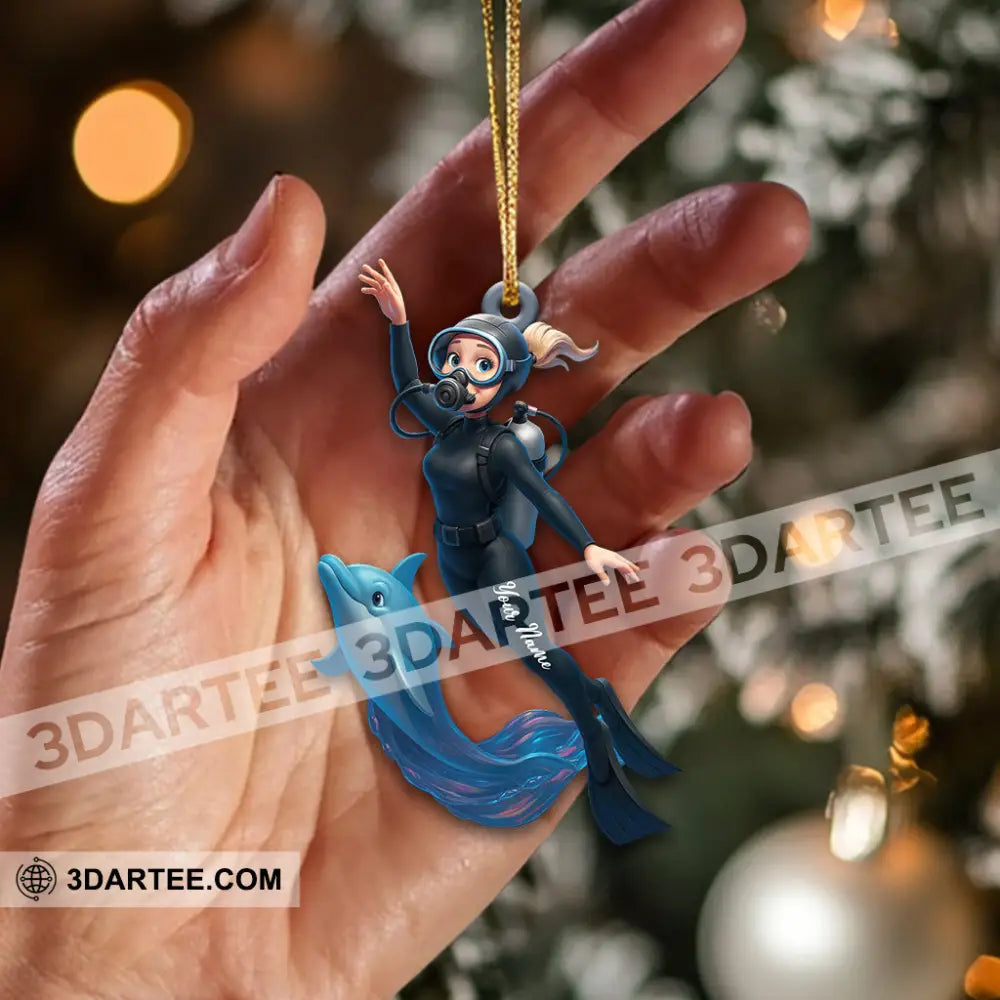 Diving Home Decor Christmas Ornament Personalized Ornament Ornament