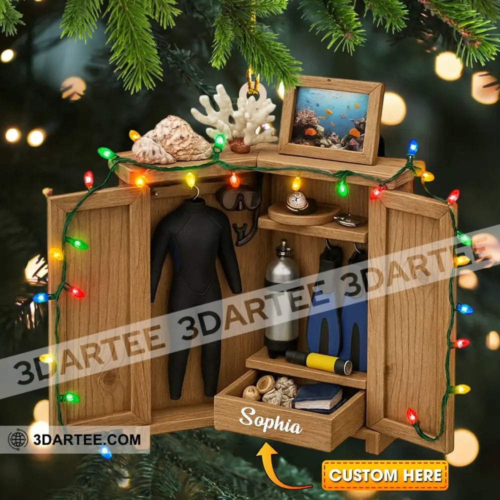 Diving Lover Home Decor Christmas Ornament Personalized Ornament 3.54’’ / 1 Ornament Ornament