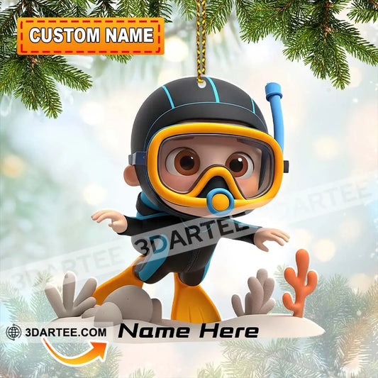 Diving Lover Home Decor Christmas Ornament Personalized Ornament 3.54’’ / 1 Ornament Ornament