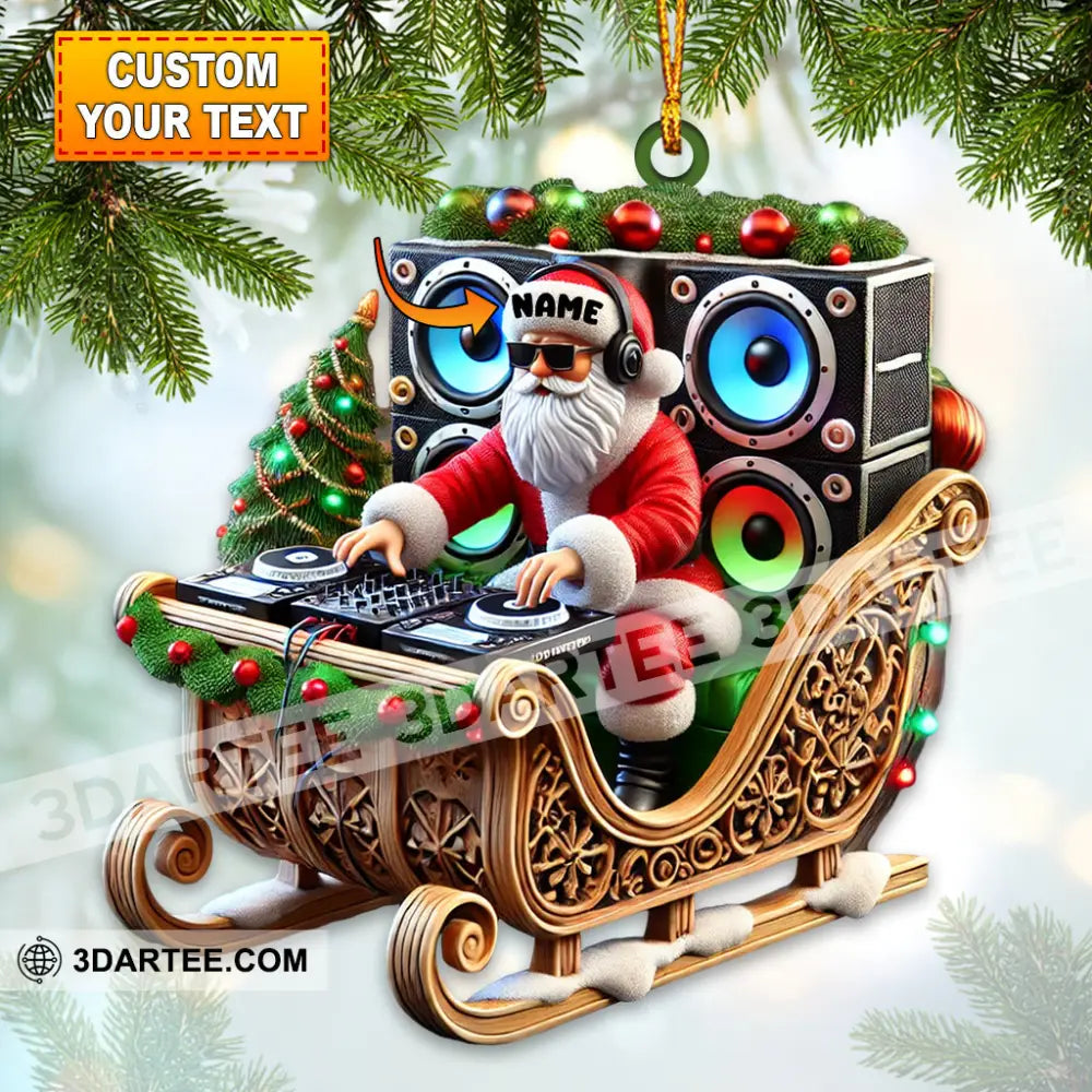 DJ Santa Christmas Ornament Personalized Ornament 3.54’’ / 1 Ornament Ornament