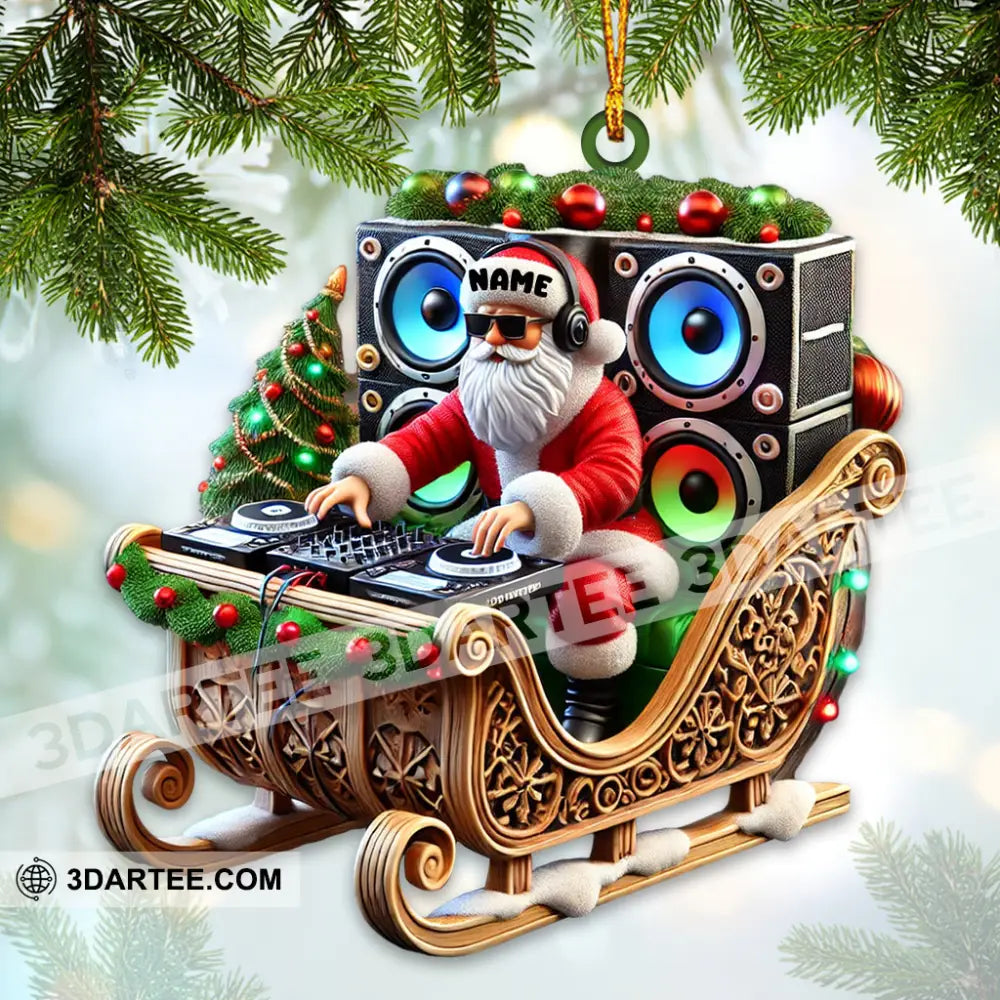 DJ Santa Christmas Ornament Personalized Ornament Ornament