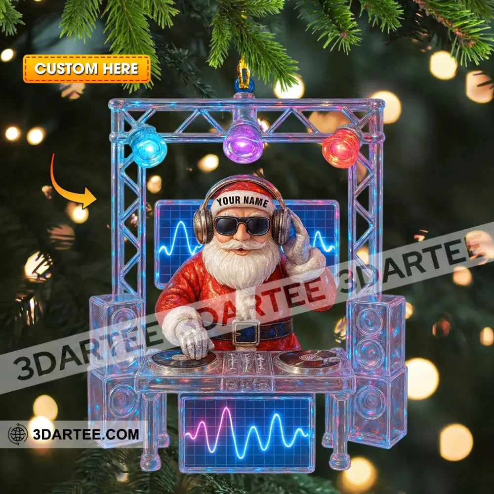 DJ Santa Home Decor Christmas Ornament Personalized Ornament 3.54’’ / 1 Ornament Ornament