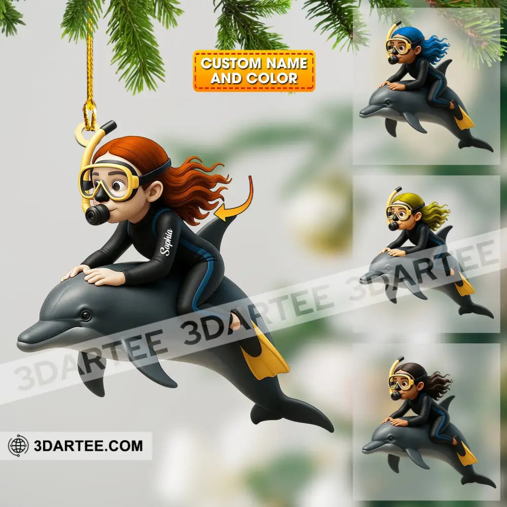 Dolphin Trainer Home Decor Christmas Ornament Personalized Ornament 3.54’’ / 1 Ornament Ornament