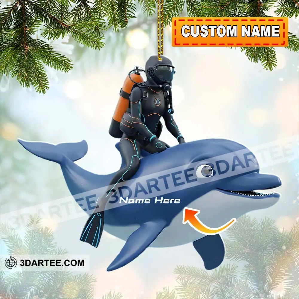 Dolphin Trainer Home Decor Christmas Ornament Personalized Ornament 3.54’’ / 1 Ornament Ornament