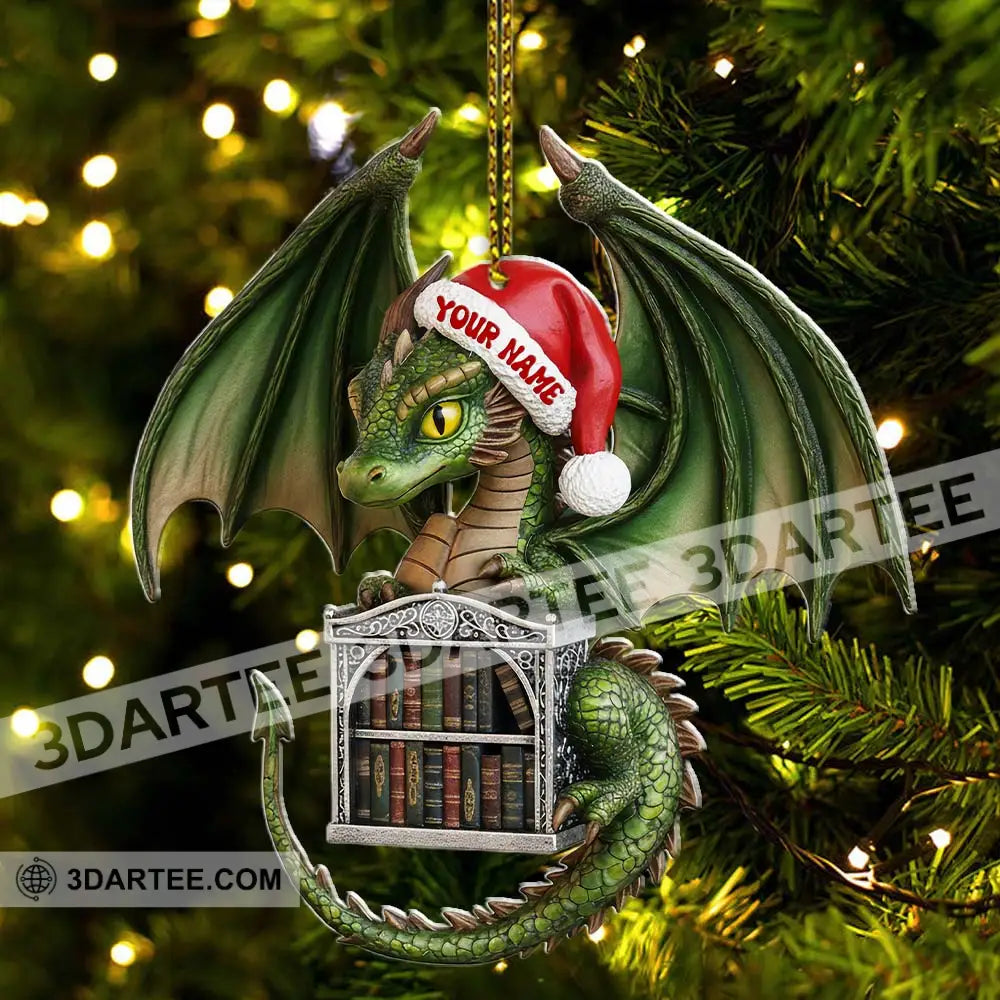 Dragon Books Library Home Decor Christmas Ornament Personalized Ornament Ornament