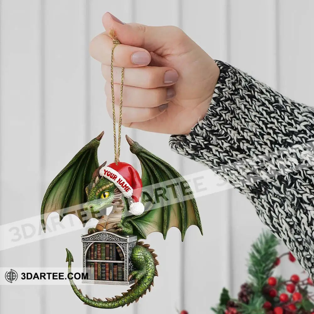 Dragon Books Library Home Decor Christmas Ornament Personalized Ornament Ornament
