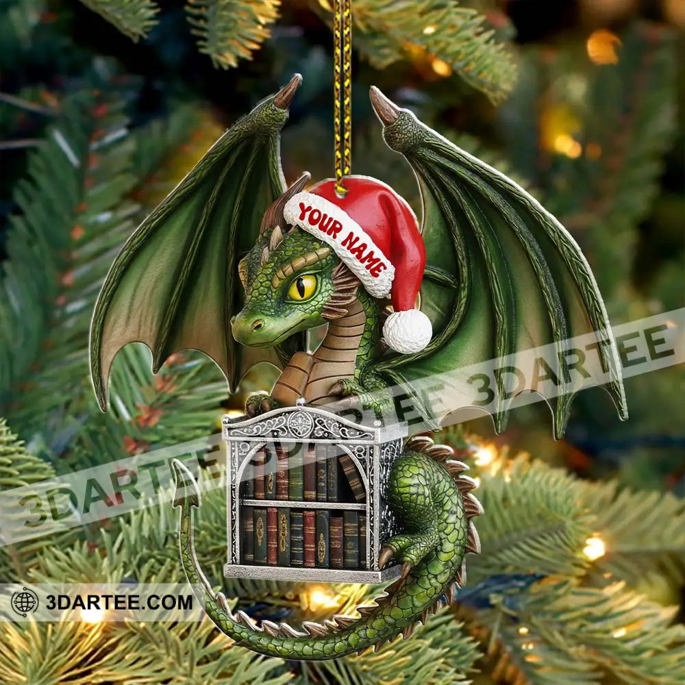 Dragon Books Library Home Decor Christmas Ornament Personalized Ornament Ornament