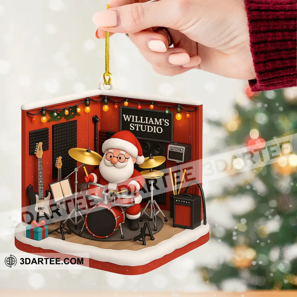 Drummer Santa Home Decor Christmas Ornament Personalized Ornament Ornament