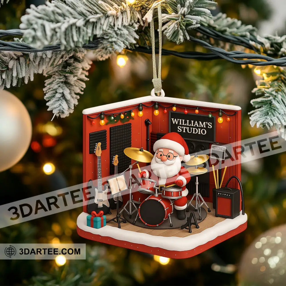 Drummer Santa Home Decor Christmas Ornament Personalized Ornament Ornament