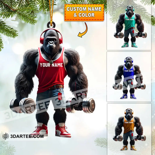 Dumbbells Home Decor Christmas Ornament Personalized Ornament 3.54’’ / 1 Ornament Ornament
