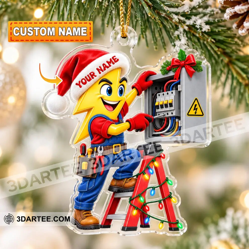 Electrician Home Decor Christmas Ornament Personalized Ornament - 3.54’’ / 1 Ornament - Ornament