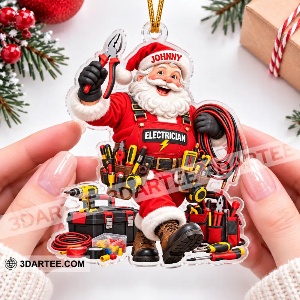 Electrician Santa Home Decor Christmas Ornament Personalized Ornament - Ornament