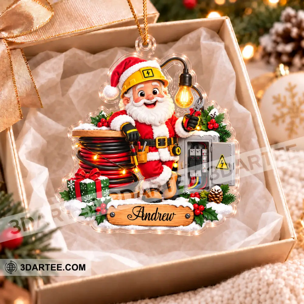 Electrician Santa Home Decor Christmas Ornament Personalized Ornament - Ornament