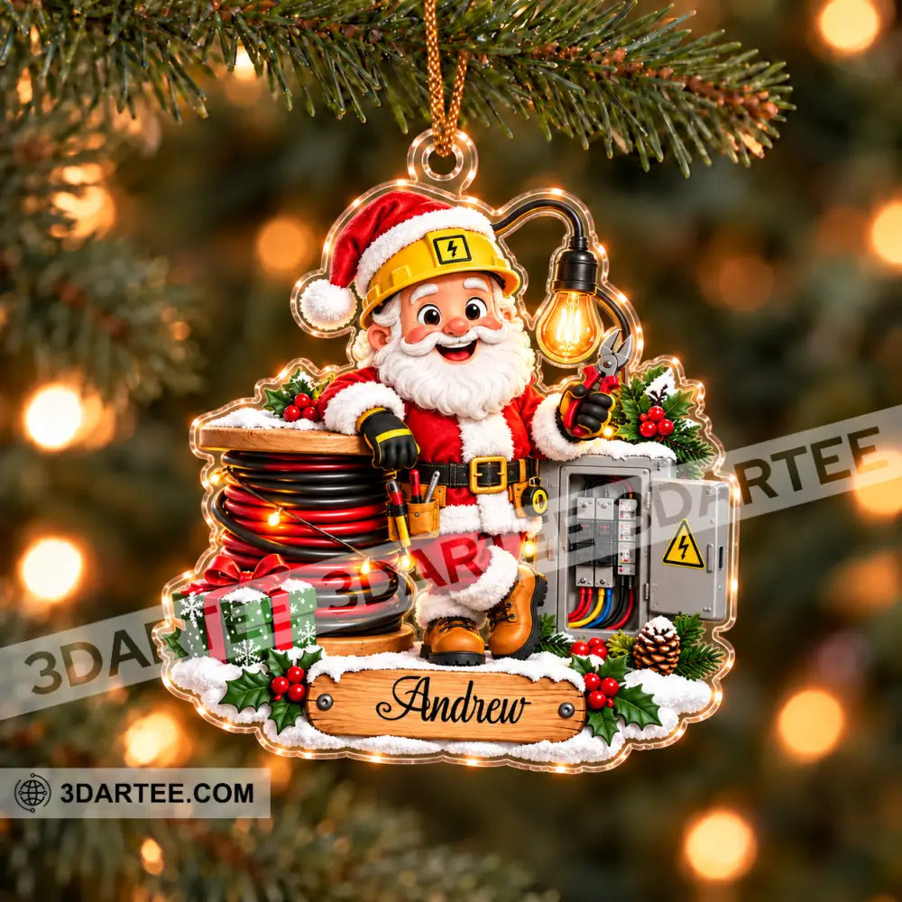 Electrician Santa Home Decor Christmas Ornament Personalized Ornament - Ornament