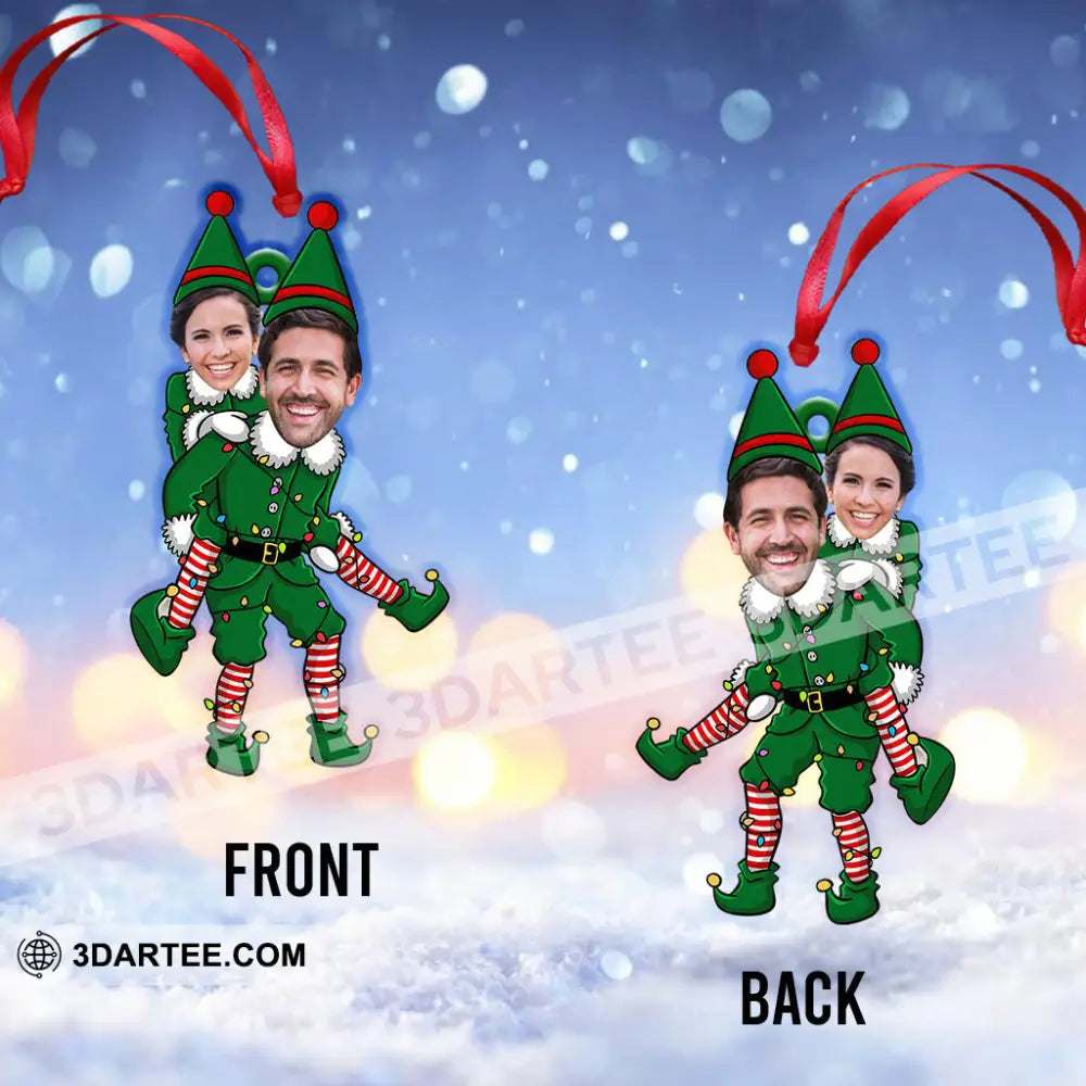 ELF Couple Christmas Home Decor Christmas Ornament Personalized Ornament Ornament