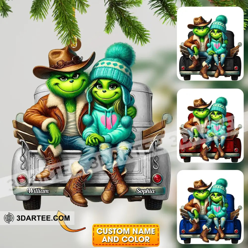ELF Couple On Car Home Decor Christmas Ornament Personalized Ornament 3.54’’ / 1 Ornament Ornament