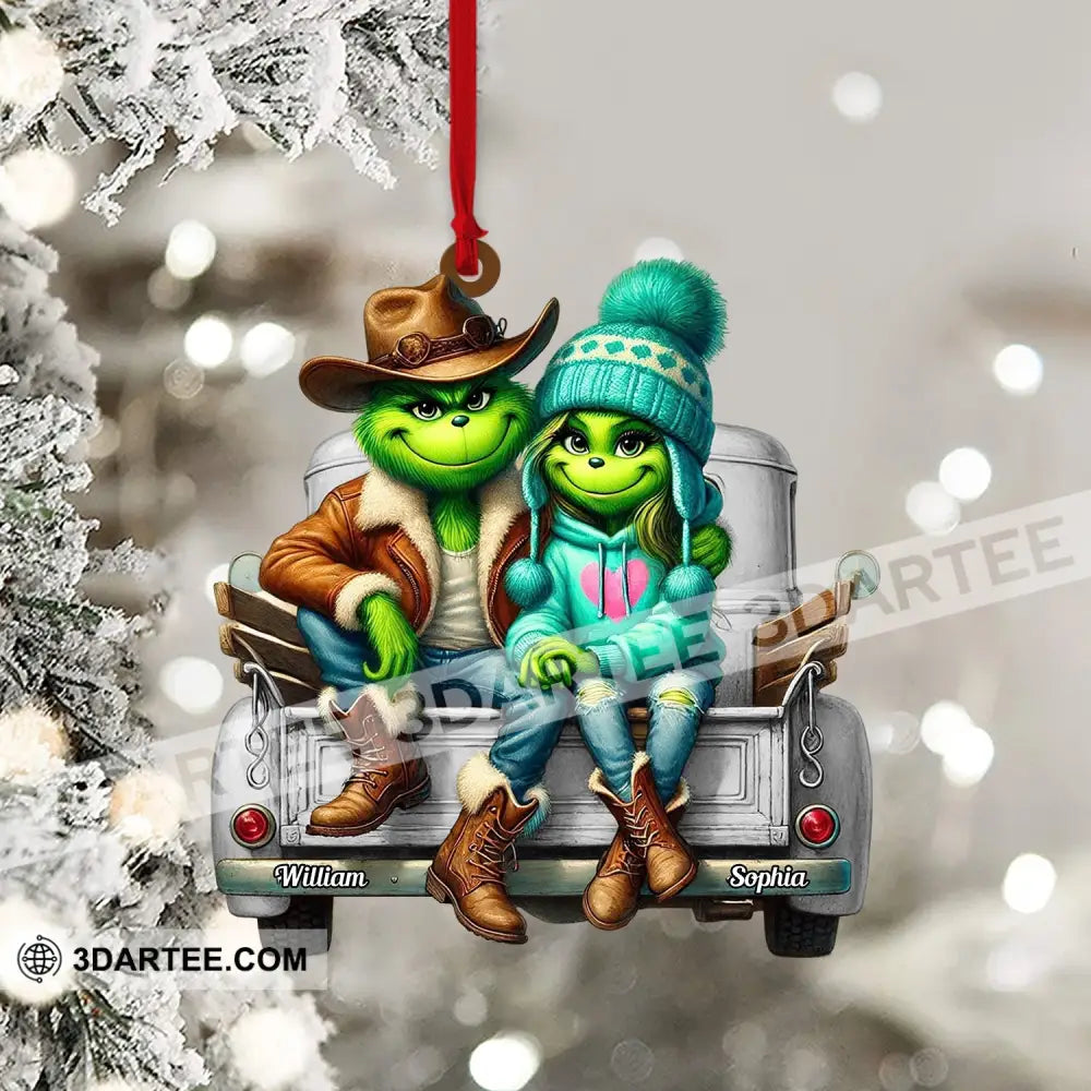 ELF Couple On Car Home Decor Christmas Ornament Personalized Ornament Ornament