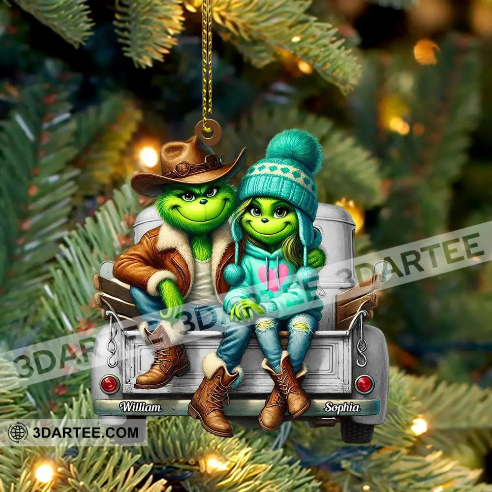 ELF Couple On Car Home Decor Christmas Ornament Personalized Ornament Ornament