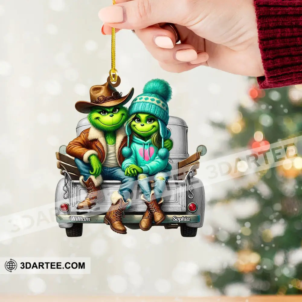 ELF Couple On Car Home Decor Christmas Ornament Personalized Ornament Ornament