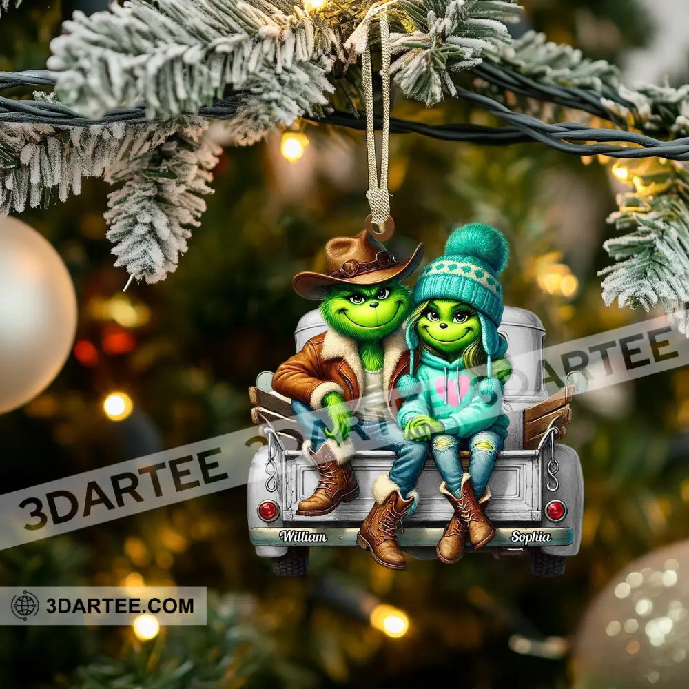 ELF Couple On Car Home Decor Christmas Ornament Personalized Ornament Ornament