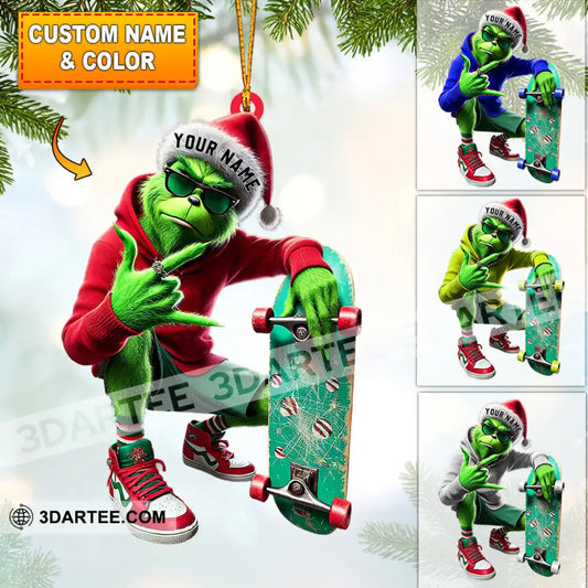 ELF Skateboarding Christmas Home Decor Christmas Ornament Personalized Ornament Ornament