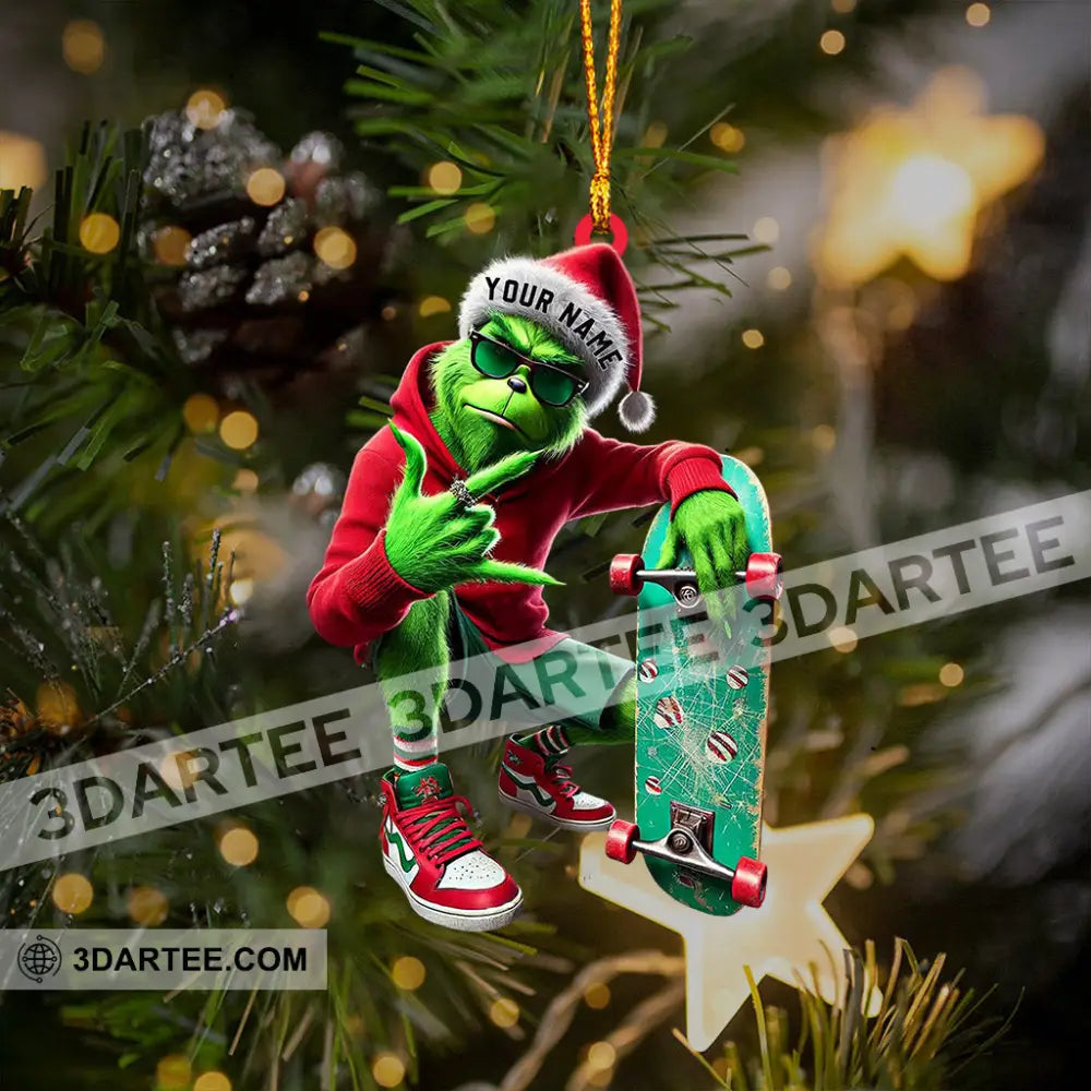 ELF Skateboarding Christmas Home Decor Christmas Ornament Personalized Ornament Ornament