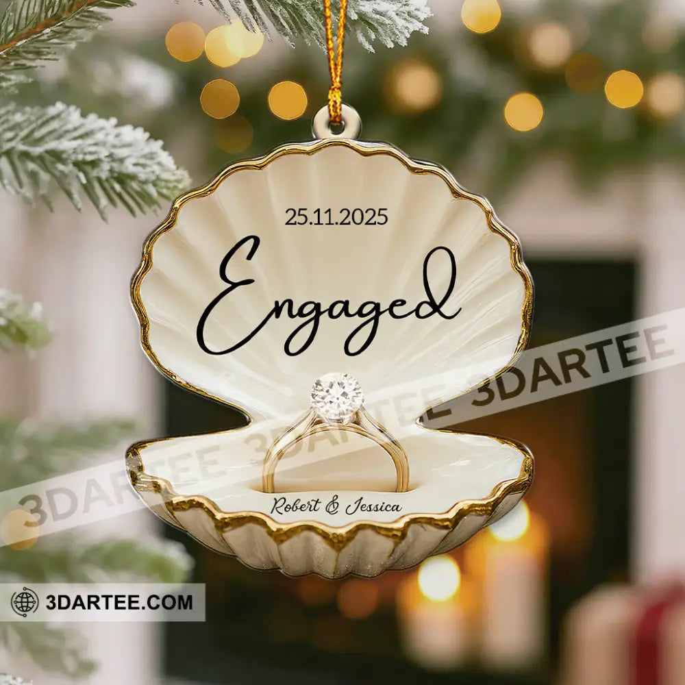 Engaged Couple Christmas Home Decor Christmas Ornament Personalized Ornament Ornament