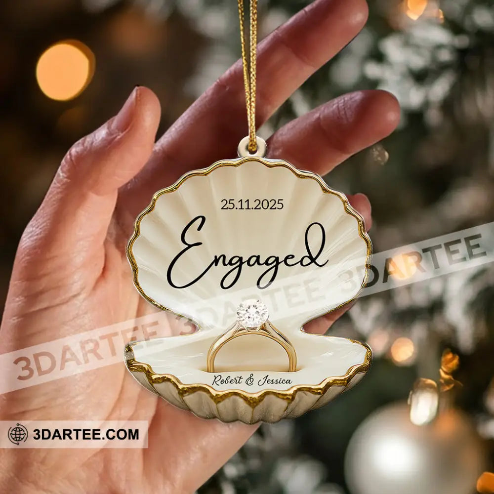 Engaged Couple Christmas Home Decor Christmas Ornament Personalized Ornament Ornament