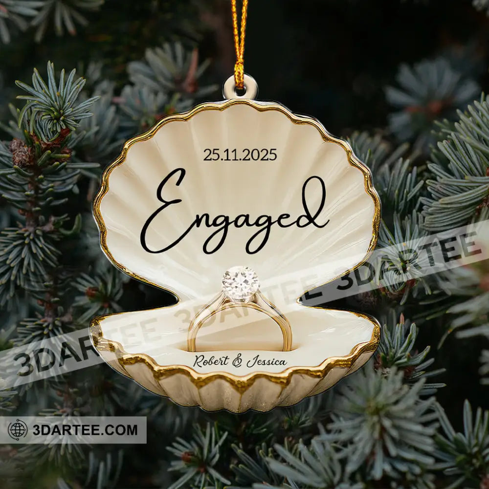 Engaged Couple Christmas Home Decor Christmas Ornament Personalized Ornament Ornament