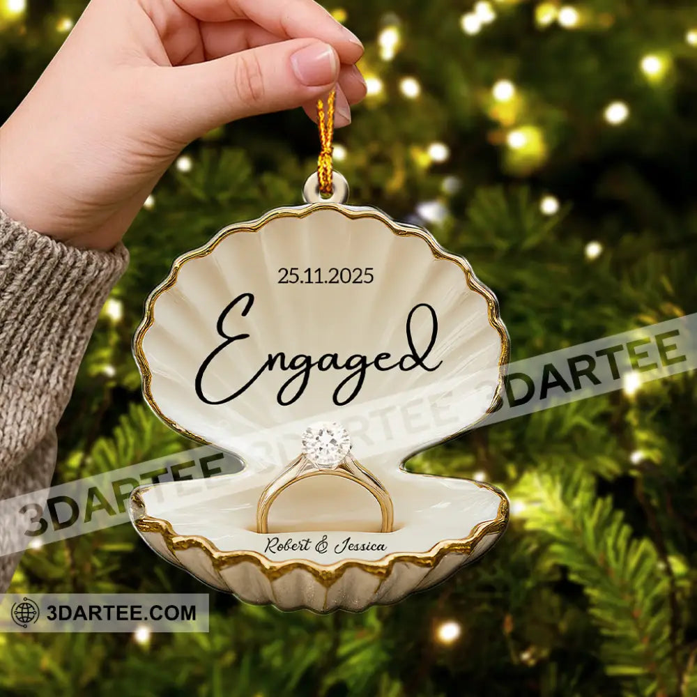 Engaged Couple Christmas Home Decor Christmas Ornament Personalized Ornament Ornament