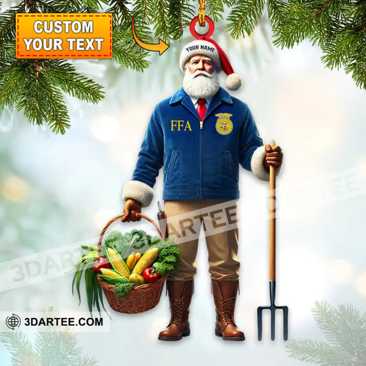 Farmer Santa Home Decor Christmas Ornament Personalized Ornament 3.54’’ / 1 Ornament Ornament