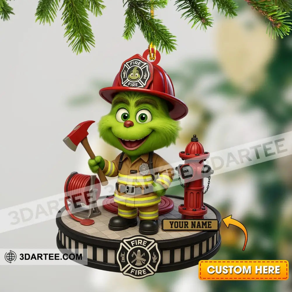 Fireman Home Decor Christmas Ornament Personalized Ornament 3.54’’ / 1 Ornament Ornament