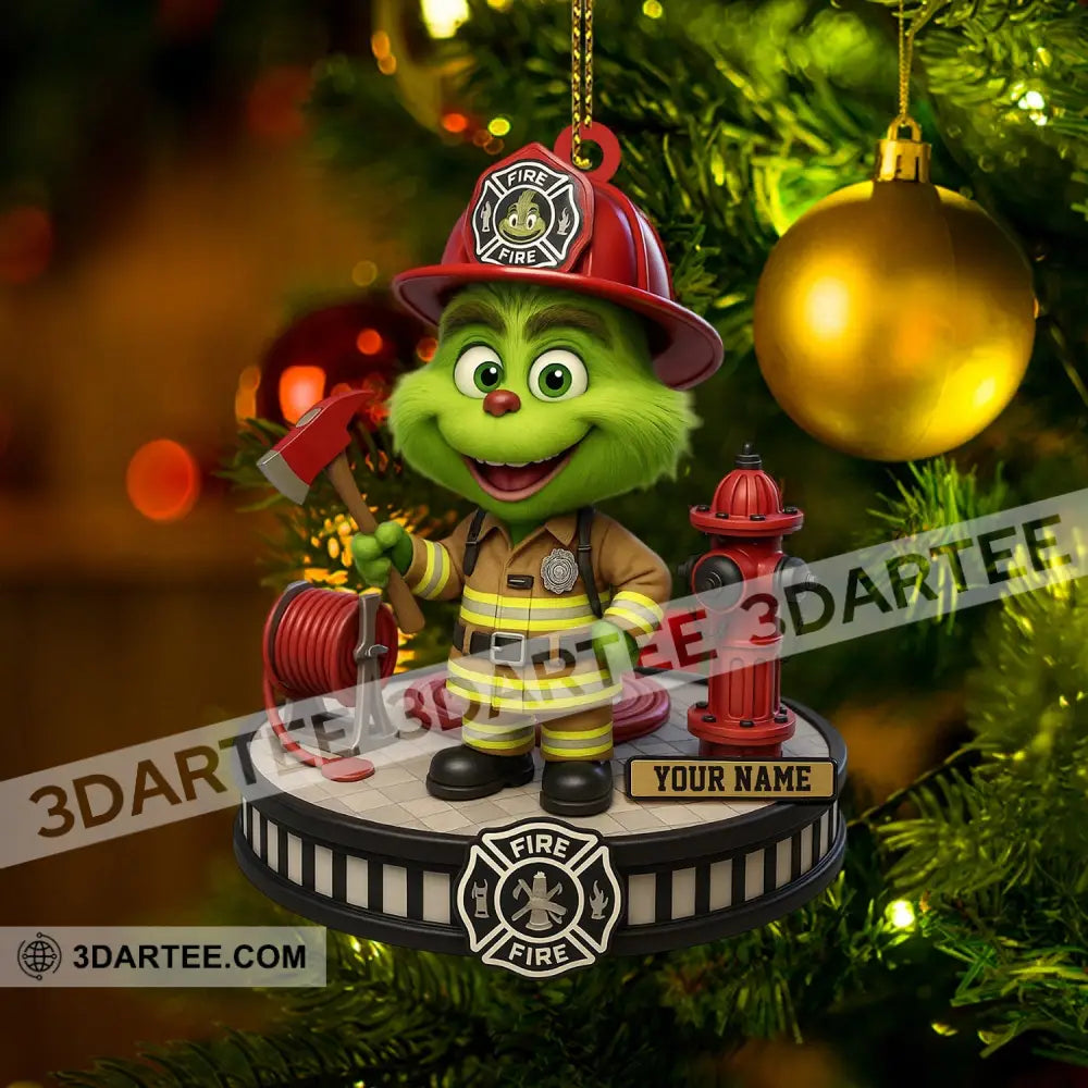 Fireman Home Decor Christmas Ornament Personalized Ornament Ornament
