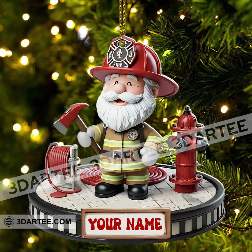 Fireman Santa Home Decor Christmas Ornament Personalized Ornament Ornament