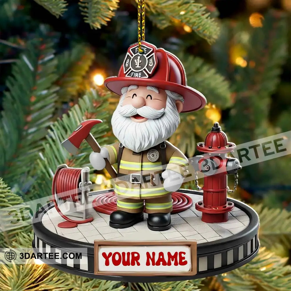 Fireman Santa Home Decor Christmas Ornament Personalized Ornament Ornament