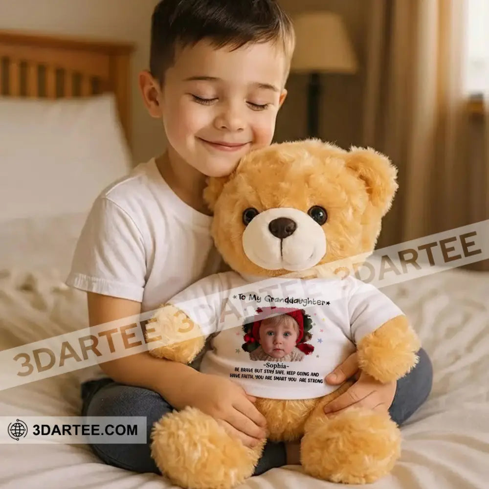 First Christmas Baby Personalized Teddy Bear Shirt Beige / 9’’ / No Graduate Teddy Bear Shirt