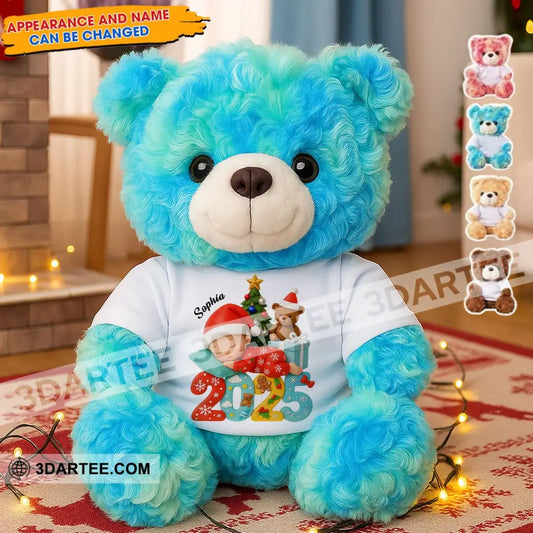 First Christmas Baby Personalized Teddy Bear Shirt Blue / 9’’ / No Graduate Teddy Bear Shirt