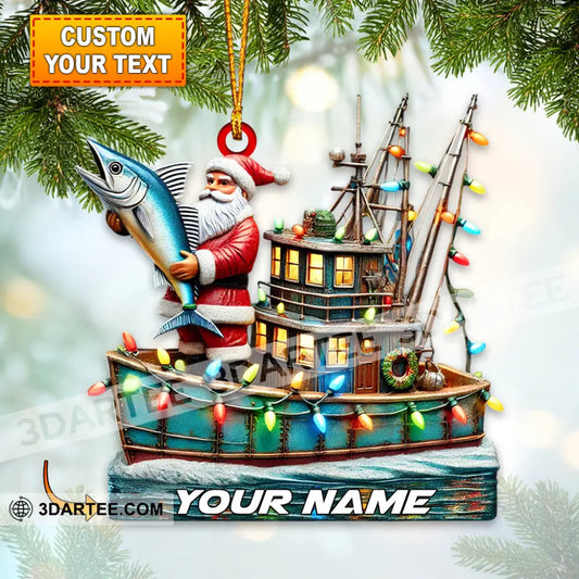 Fisherman Santa Home Decor Christmas Ornament Personalized Ornament 3.54’’ / 1 Ornament Ornament