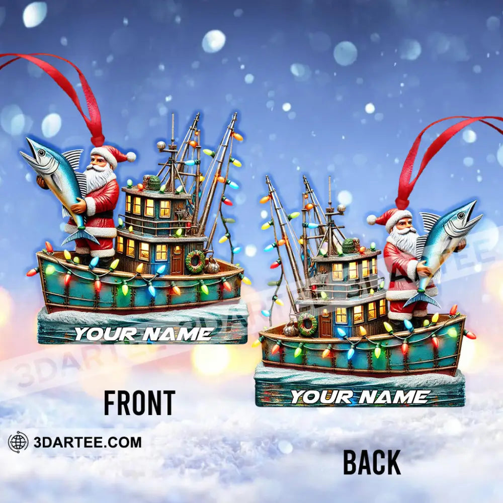 Fisherman Santa Home Decor Christmas Ornament Personalized Ornament Ornament