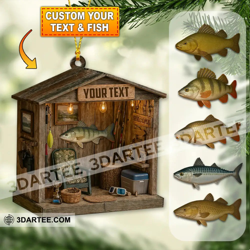 Fishing Lover Home Decor Christmas Ornament Personalized Ornament 3.54’’ / 1 Ornament Ornament