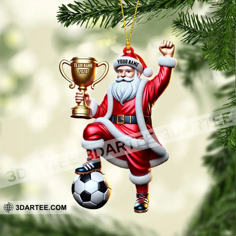 Football Champion Santa Christmas Ornament Personalized Ornament Ornament
