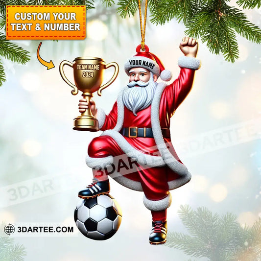 Football Champion Santa Christmas Ornament Personalized Ornament 3.54’’ / 1 Ornament Ornament