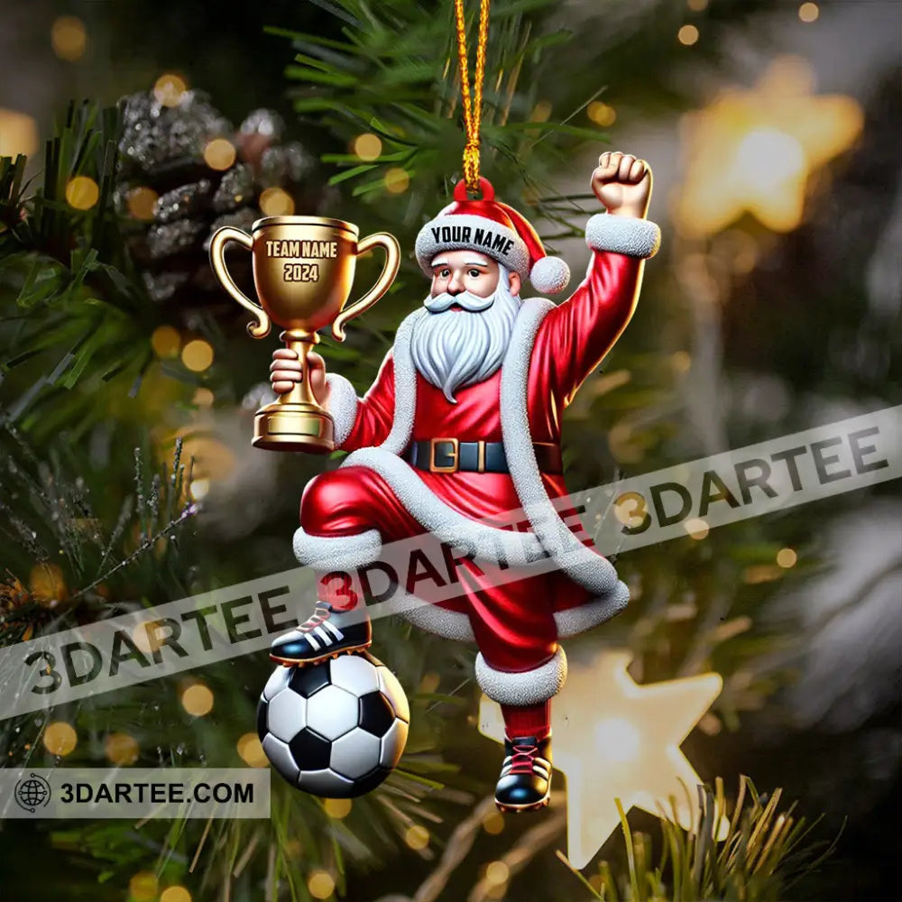 Football Champion Santa Christmas Ornament Personalized Ornament Ornament