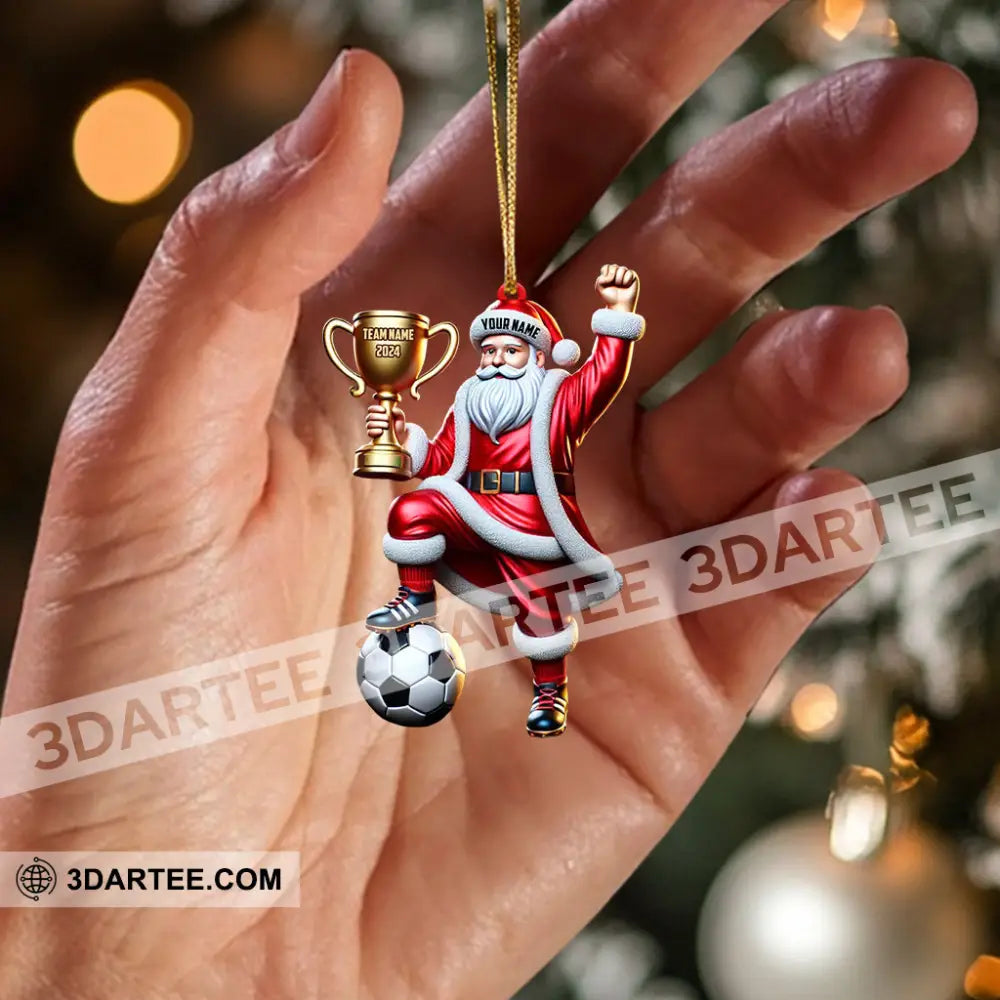Football Champion Santa Christmas Ornament Personalized Ornament Ornament