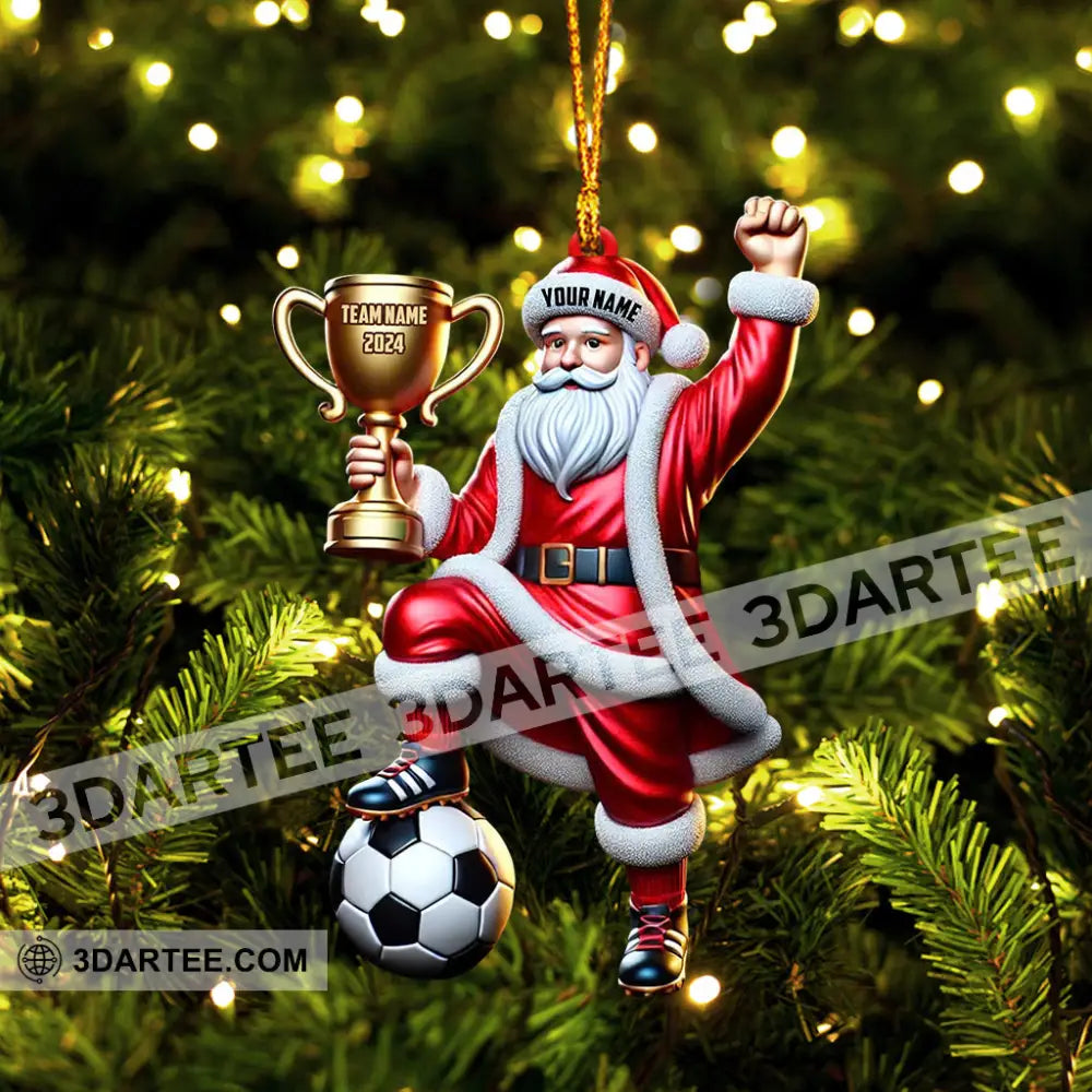 Football Champion Santa Christmas Ornament Personalized Ornament Ornament