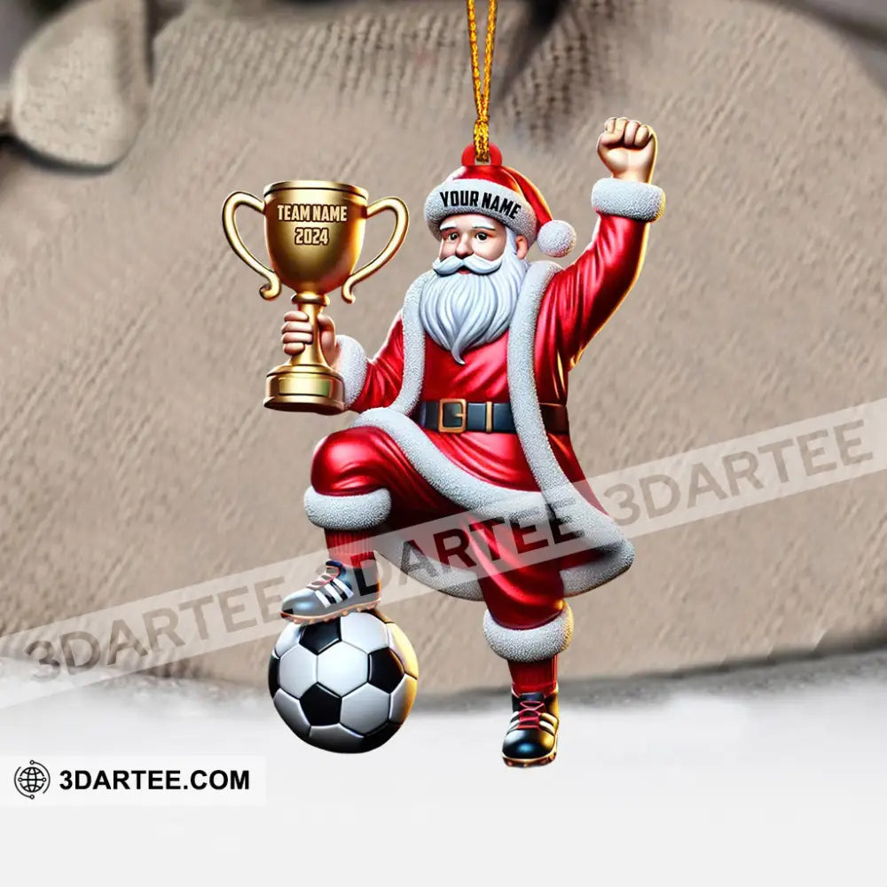 Football Champion Santa Christmas Ornament Personalized Ornament Ornament