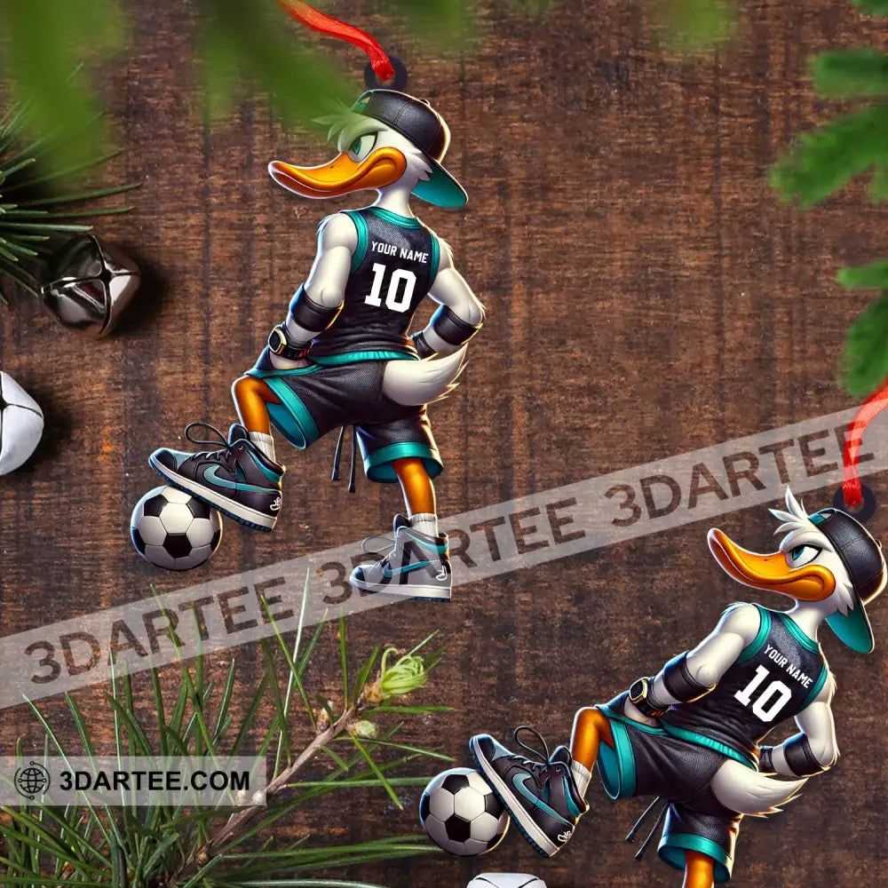 Football Duck Christmas Ornament Personalized Ornament Ornament