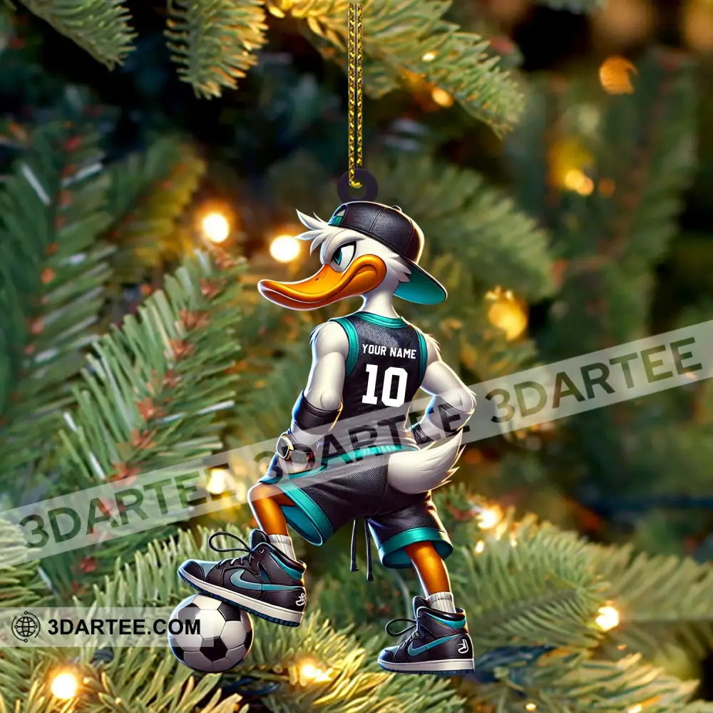 Football Duck Christmas Ornament Personalized Ornament Ornament