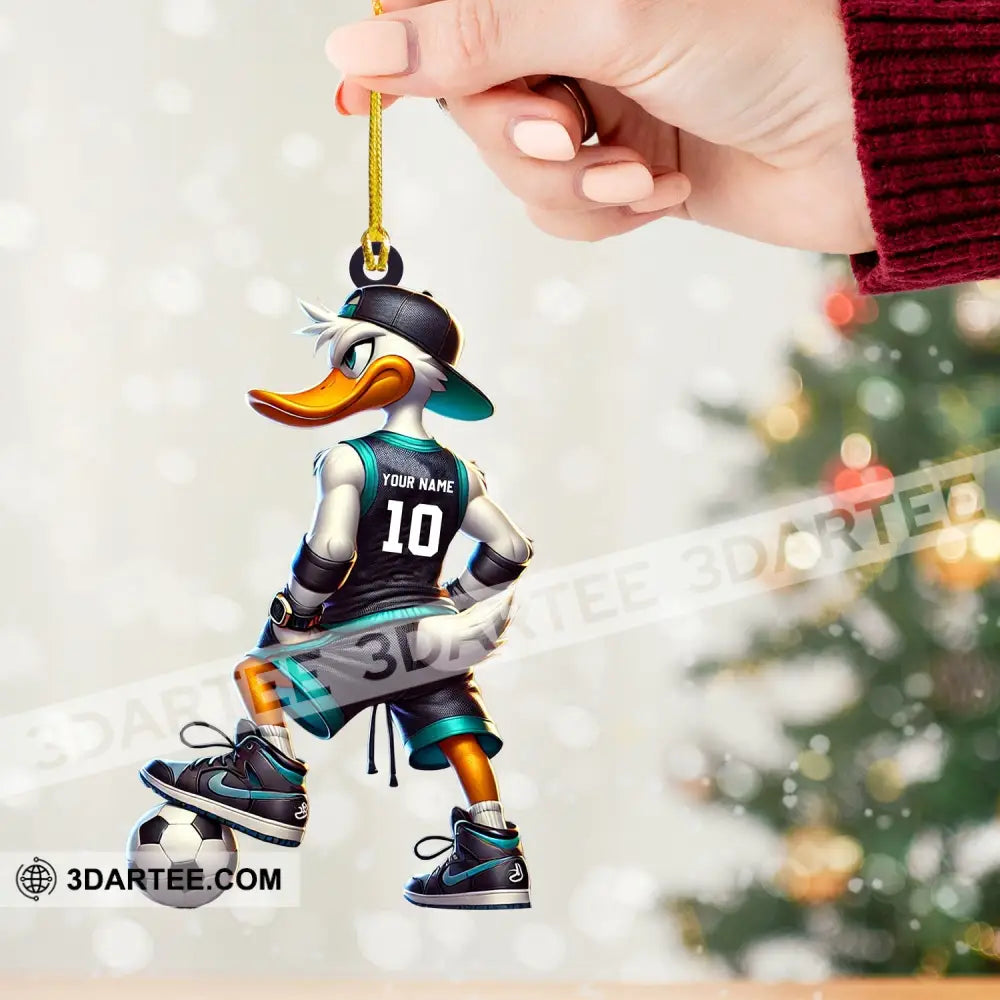 Football Duck Christmas Ornament Personalized Ornament Ornament