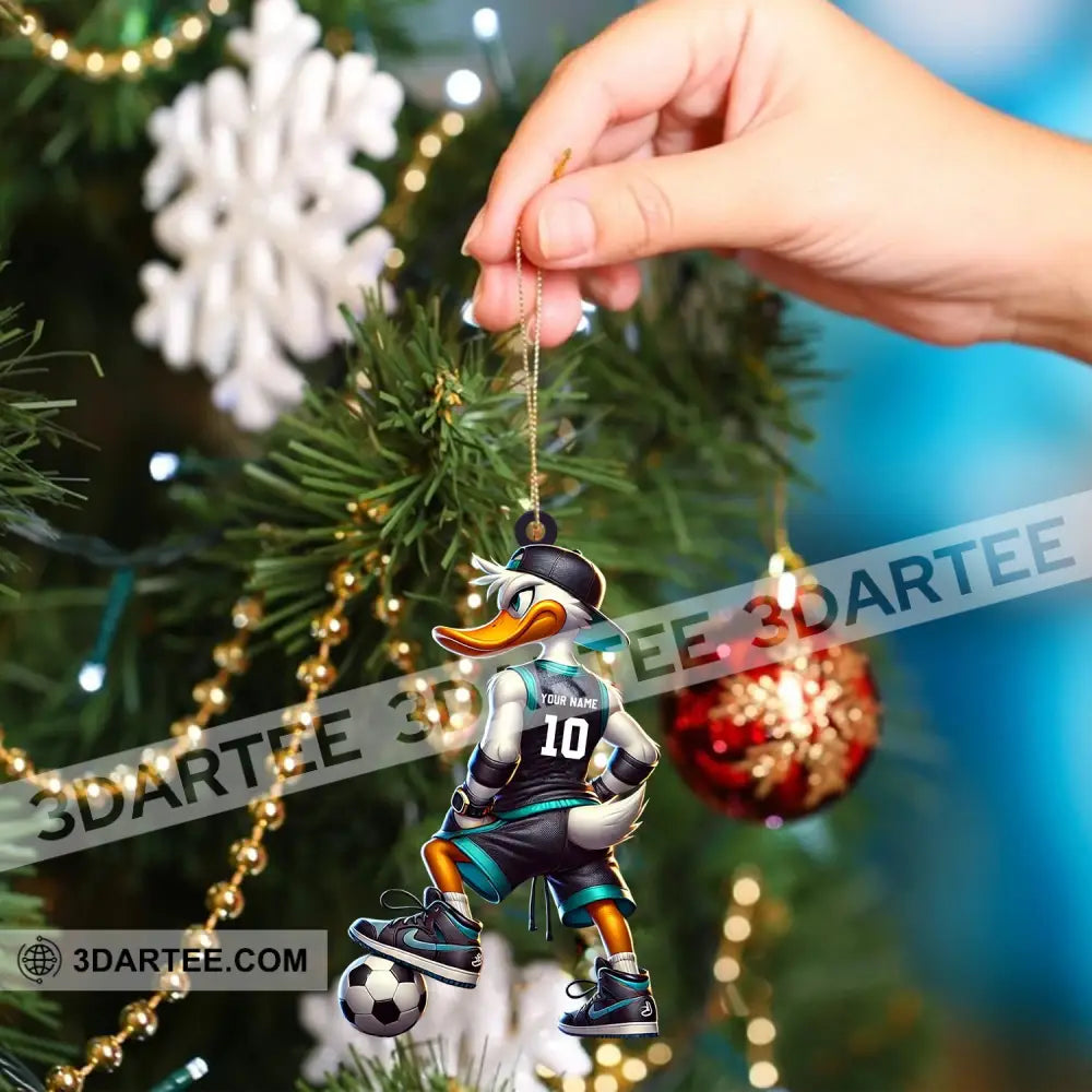 Football Duck Christmas Ornament Personalized Ornament Ornament